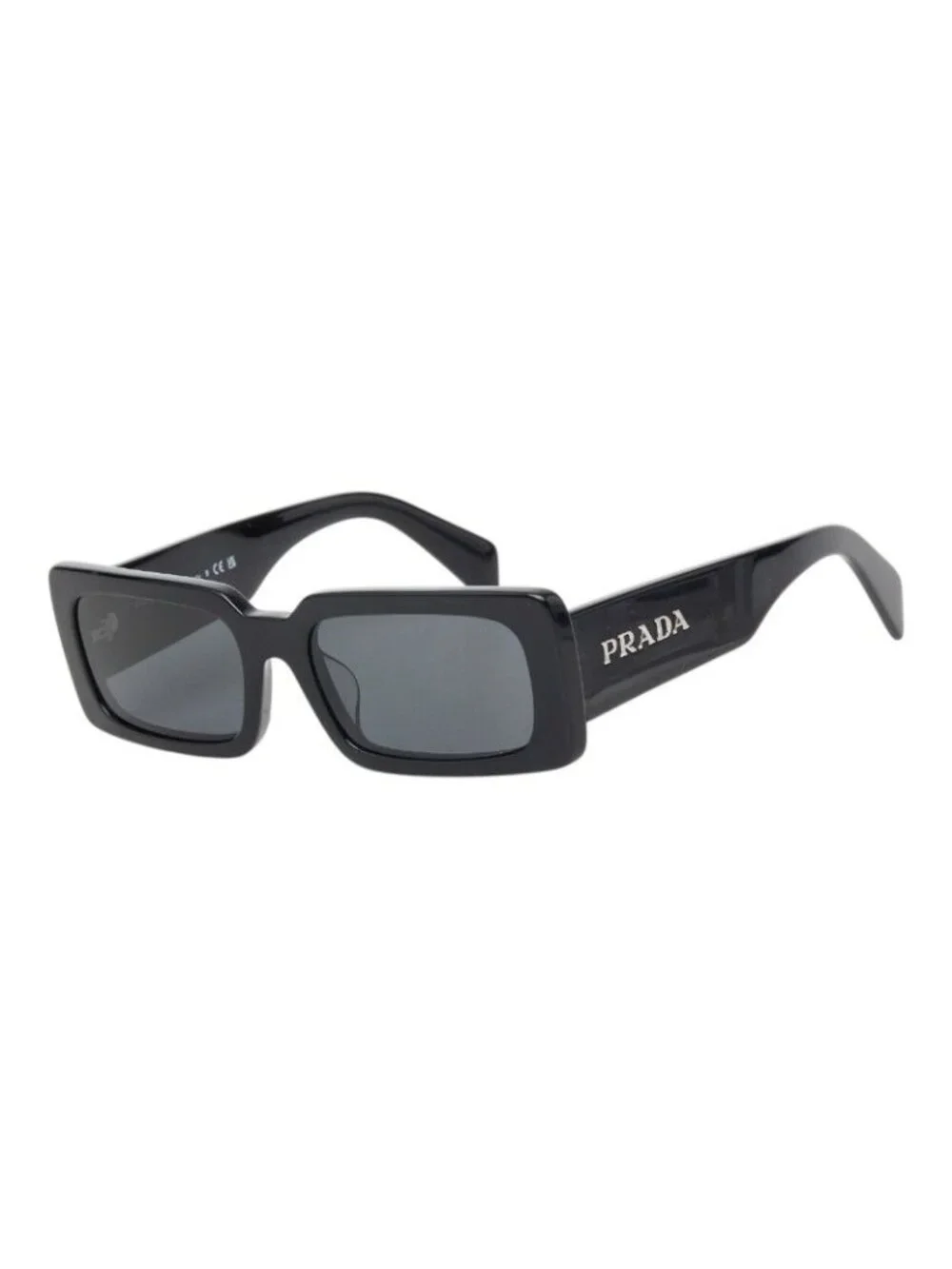 Prada Logo Square Cell Frame Full Rim Eyewear Sunglasses Spra 07 Black Acetate